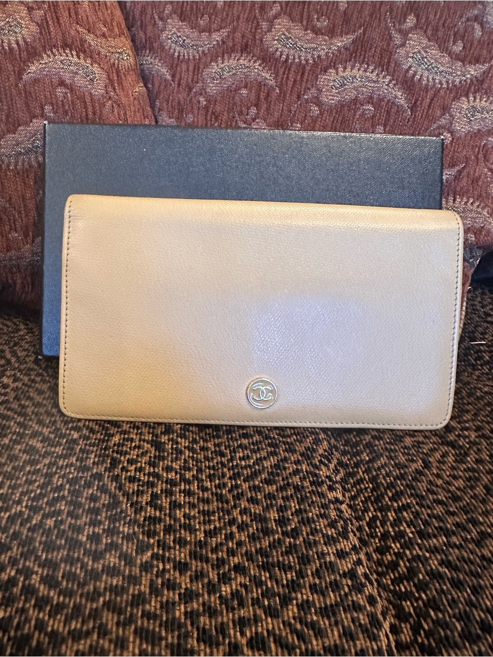 Chanel Coco Button Bifold Long Eallet with COA, Hologram Intact, and Black Card
